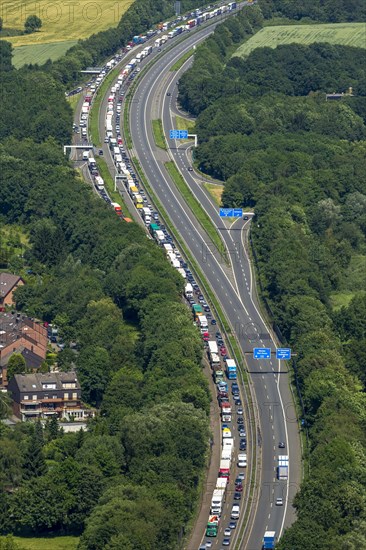 Traffic jam on the A43 motorway