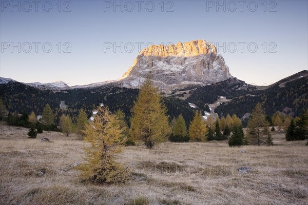 Mt Langkofel or Sasso Lungo from the Gardena Pass road