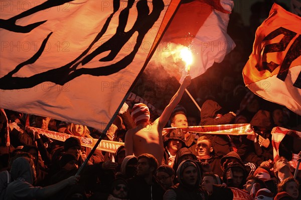 Cologne fans burning flares