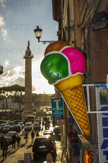 Huge ice cream cone as an advertisement for an ice cream parlour