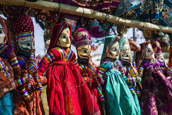 Rajasthany string puppets for sale at the weekly flea market