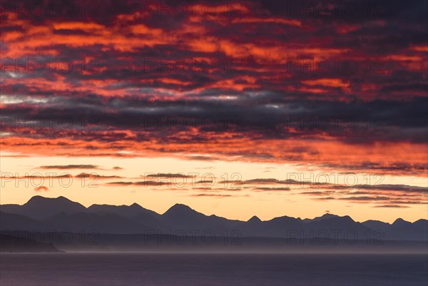 Sunrise on the coast of the Indian Ocean