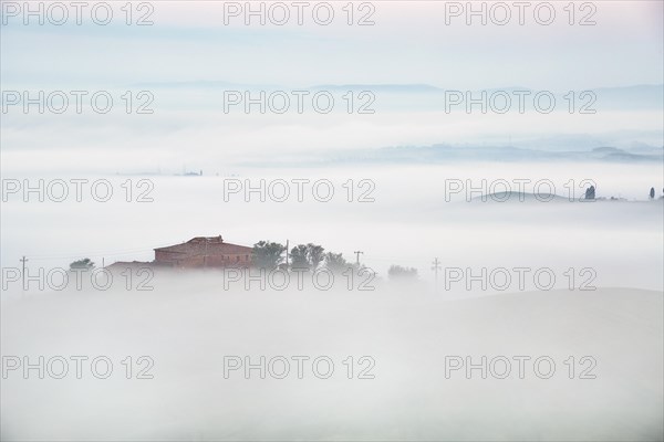 Fog in the valleys of the Crete Senesi