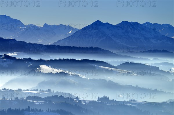 View from Napf mountain onto the Bernese Alps