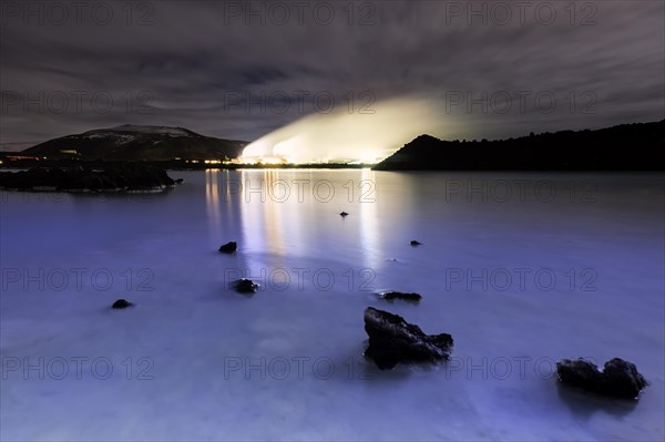 Geothermal plant at night