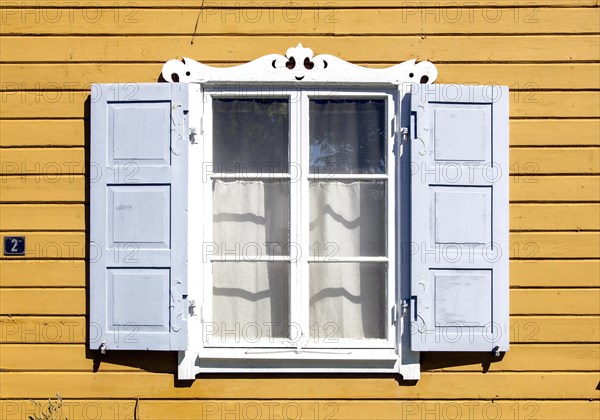 Window on a wooden residential building