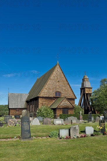 Old wooden church with a bell tower
