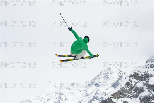 Trick skier jumping