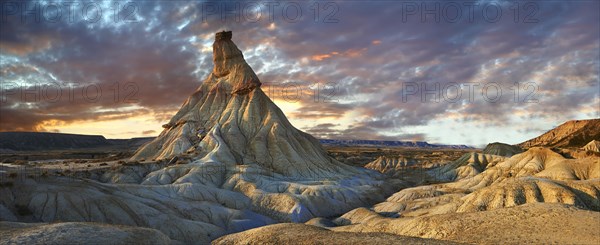 Castildeterra rock formation in the Bardena Blanca area of the Bardenas Reales Natural Park
