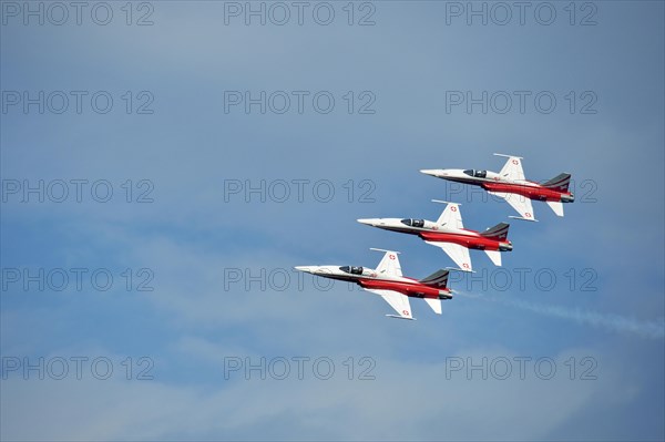 Formation flight of the Patrouille Suisse with the Northrop F-5E Tiger II