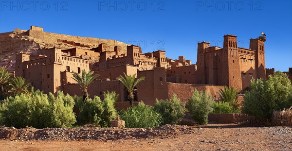 Adobe buildings of the Berber Ksar or fortified village of Ait Benhaddou