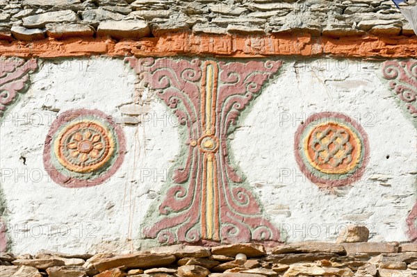 Colorfully decorated Buddhist Stupa