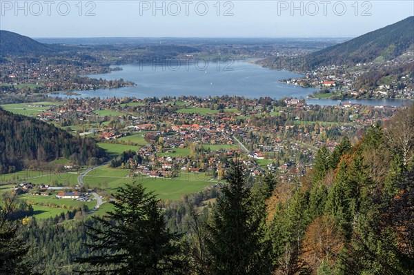 Rottach-Egern and Tegernsee lake with Wallenberg mountain