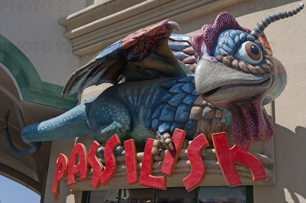 Sculpture of a fantasy animal at the entrance of the Prater