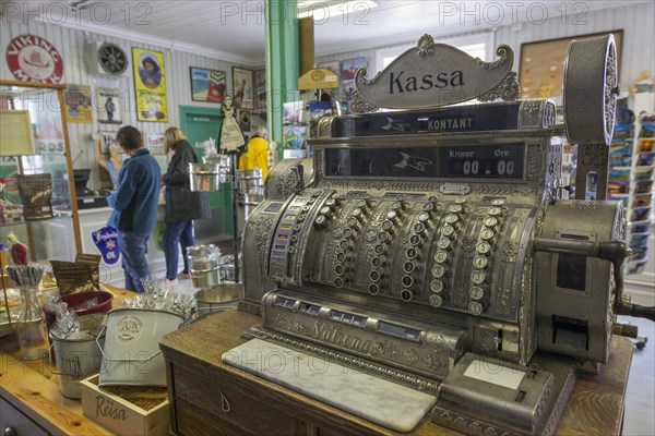 Historical cash register in the old trading house
