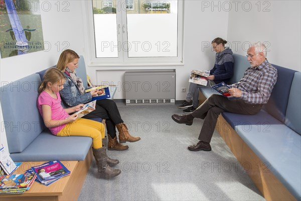 Waiting room of a dental office