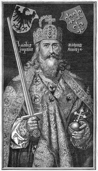 Charlemagne or Charles the Great with the Imperial Regalia