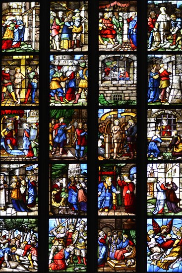 Colourful stained glass window