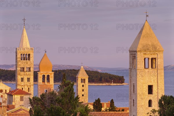 Historic centre with the bell tower of the St. Andrew Monastery