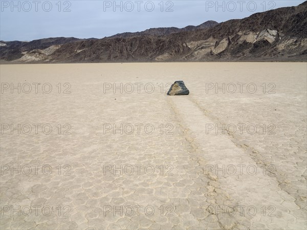 Track created by one of the mysterious moving rocks at the 'Racetrack'