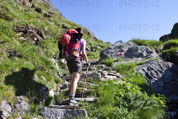 Climbers during the ascent of Mt Wilder Freiger