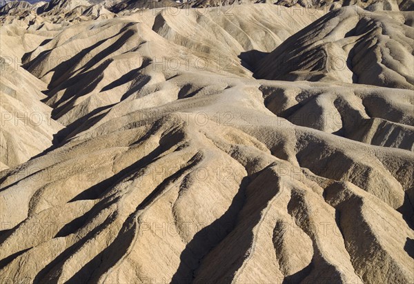 Eroded badlands in the Gower Gulch seen from Zabriskie Point