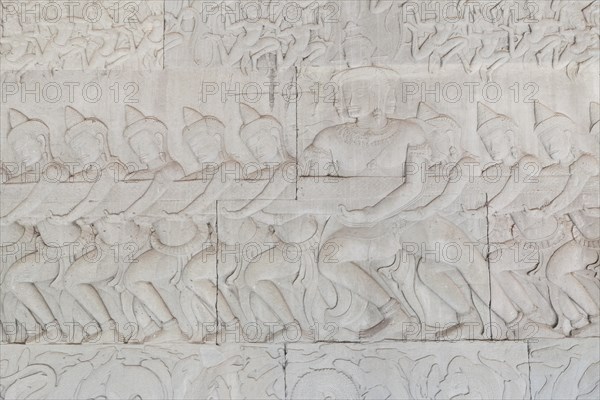 Detail of the bas-relief depicting The Churning of the Ocean of Milk
