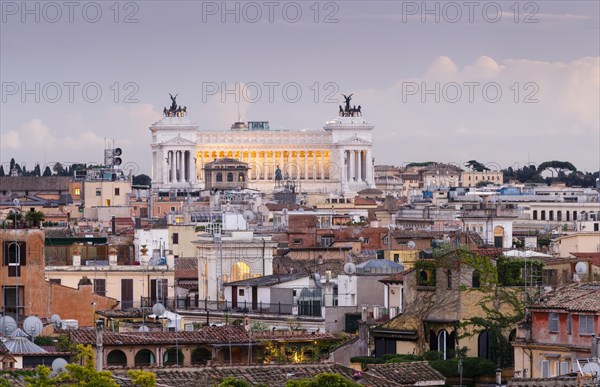 View from the Pincio to the National Monument Monumento Nazionale a Vittorio Emanuele II