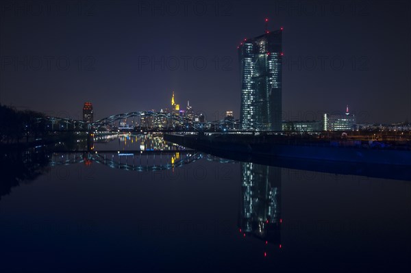 Skyline at night with Main Plaza tower in the left foreground