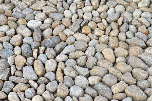 Newly laid pavement of pebbles