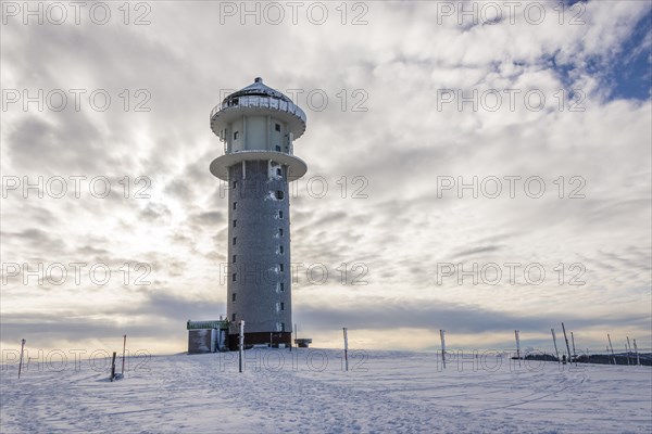 Summit of Seebuck Mountain with a weather tower