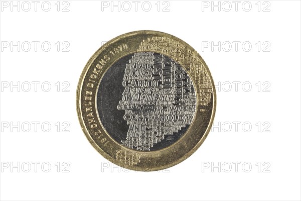 A special edition two pound coin marking the 200th anniversary of the birth of Charles Dickens