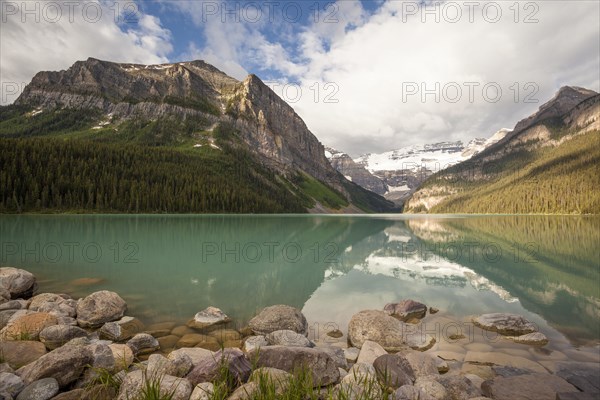 Mountains reflected in Lake Louise