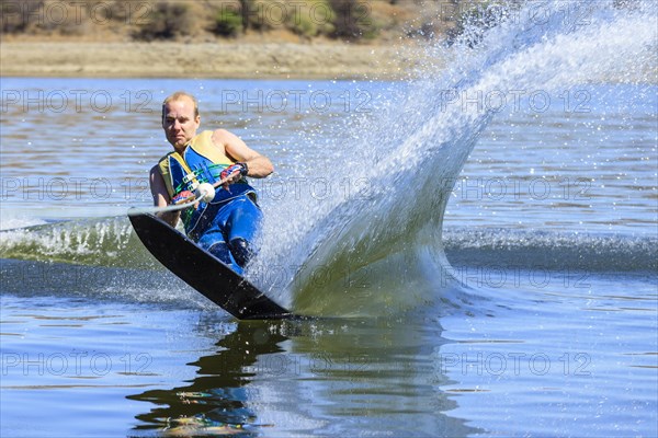 Man water skiing on a monoski