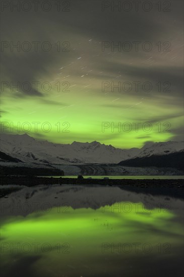 Aurora borealis over College Fjord