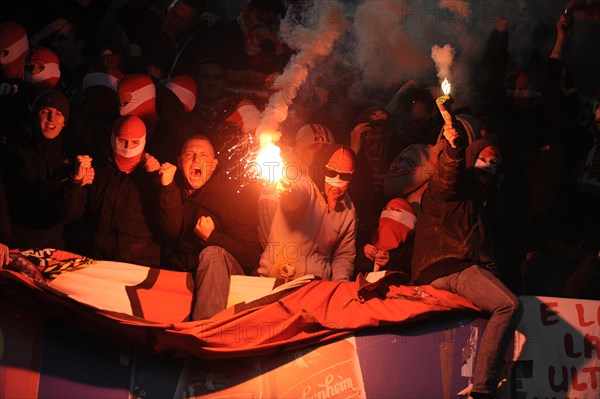 Cologne fans burning flares