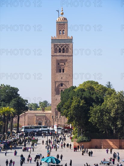 Koutoubia mosque with a minaret from the Almohad period