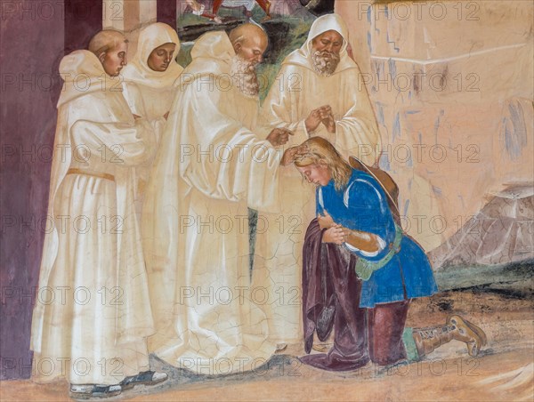 Fresco depicting the life of St. Benedict