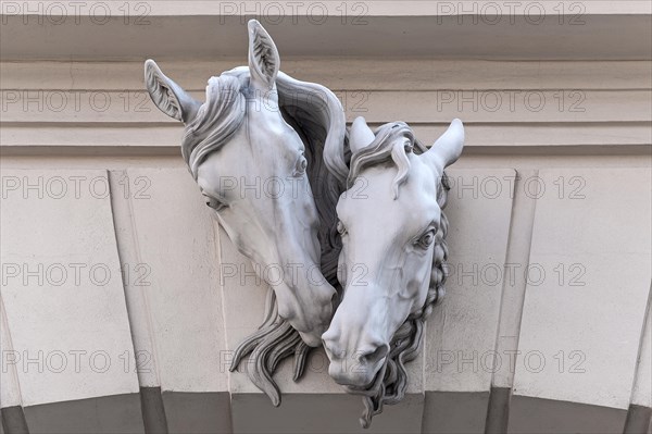 Horse sculptures at the former winter riding hall of the royal stables