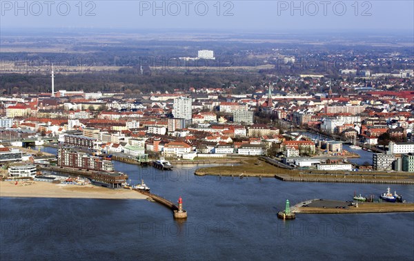 Docks and the inner city of Bremerhaven