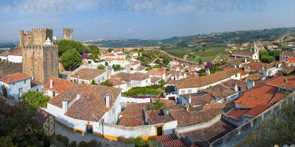 View over the rooftops of Obidos