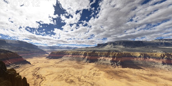 Arroyo and Terrace Mountains in the eastern Negev Desert