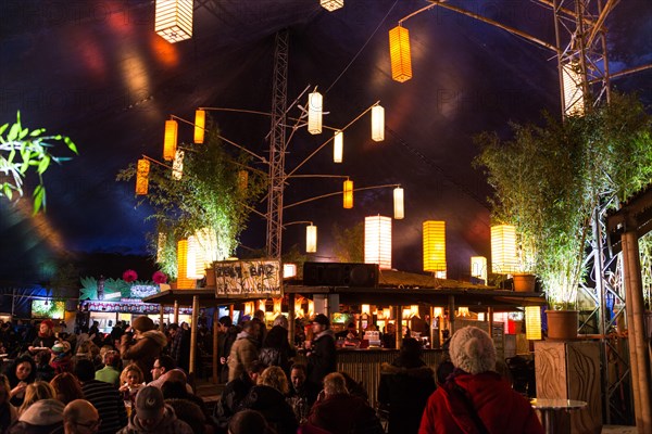 Interior of a marquee or tent