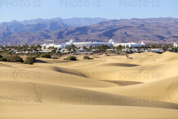 RIU hotel on the beach with dunes at Maspalomas