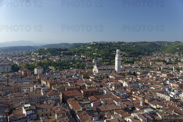 View from Torre dei Lamberti over the city with Verona Cathedral