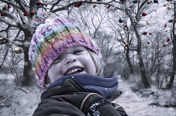 Girl in winter clothing