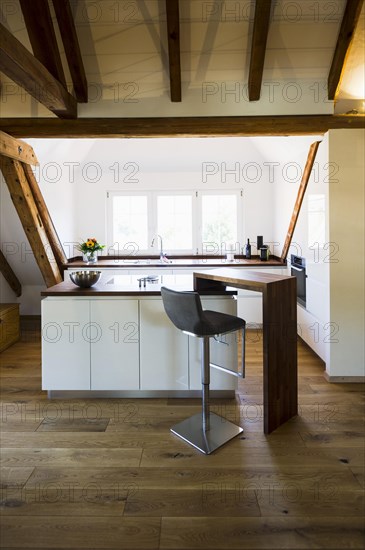 Converted loft with a modern kitchen