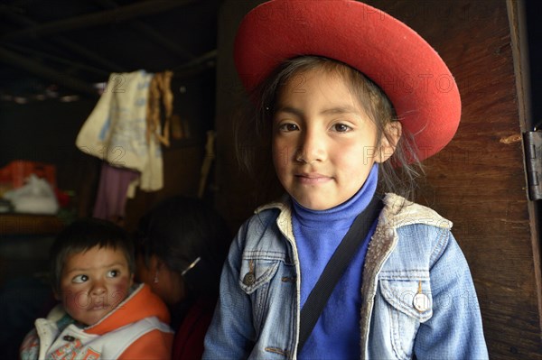 Girl wearing a red hat