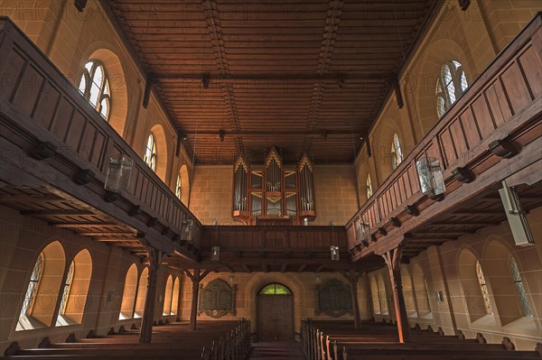 Interior with an organ loft