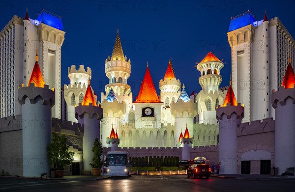 Excalibur Hotel and Casino at night